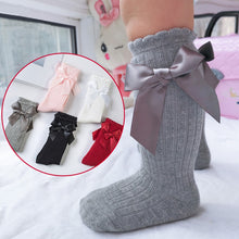 Load image into Gallery viewer, Newborn Baby Girls Tights Winter Baby Stockings Bow Cotton Lace Knee High Long Tube Tights  Princess Infant Newborn Pantyhose