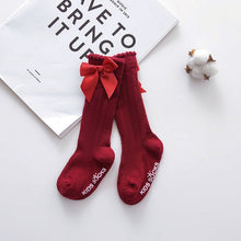 Load image into Gallery viewer, Newborn Baby Girls Tights Winter Baby Stockings Bow Cotton Lace Knee High Long Tube Tights  Princess Infant Newborn Pantyhose