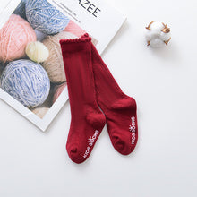 Load image into Gallery viewer, Newborn Baby Girls Tights Winter Baby Stockings Bow Cotton Lace Knee High Long Tube Tights  Princess Infant Newborn Pantyhose